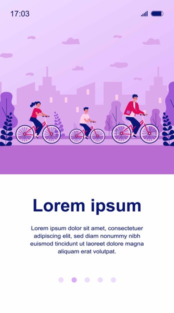 Vetor ilustração de ciclismo familiar em parque urbano