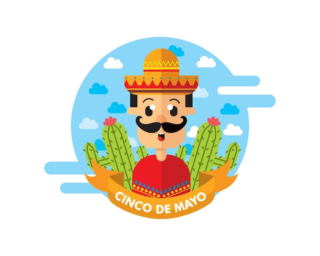 Ilustração de cinco de mayo