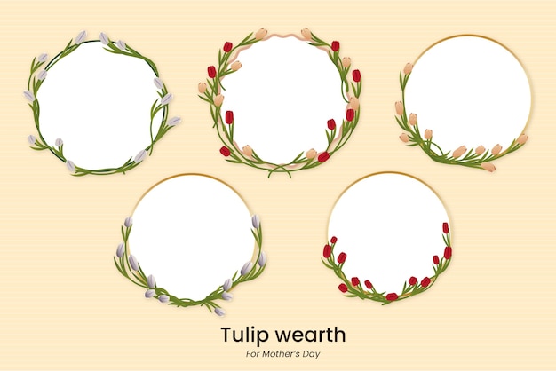 Ilustração de círculo de riqueza de tulipa elegante