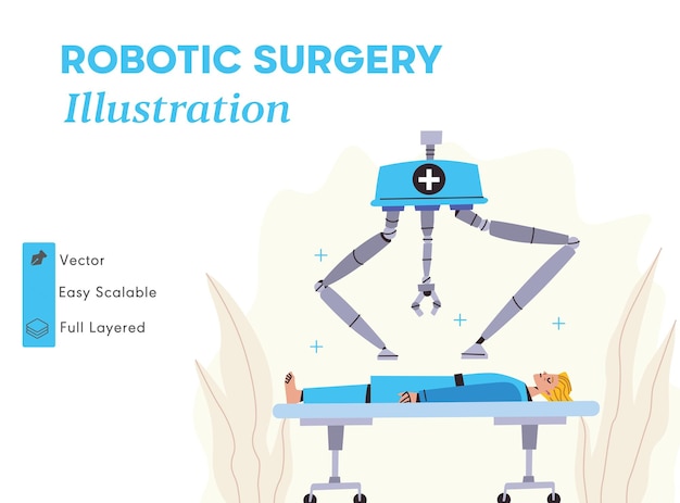 Vetor ilustração de cirurgia robótica vetorial