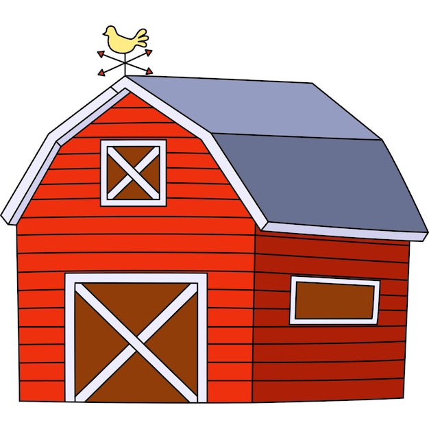 Vetor ilustração de clipart colorida de desenho animado de fazenda