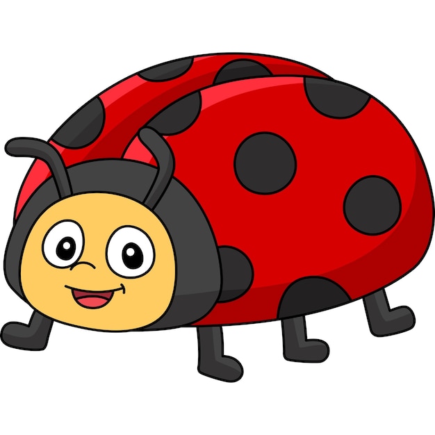 Arte Vetorial De Joaninha Dos Desenhos Animados Personagem De Bug Fofo Em  Fundo Branco Vetor PNG , Engraçado, Colorido, Vetor Imagem PNG e Vetor Para  Download Gratuito