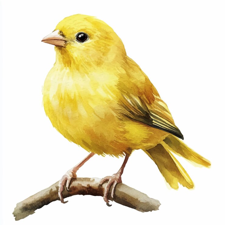 Vetor ilustração de clipart de aquarela canária isolada