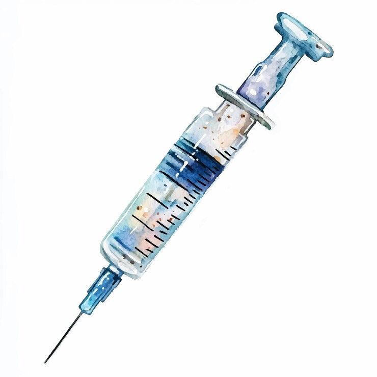 Vetor ilustração de clipart de aquarela de seringa 11