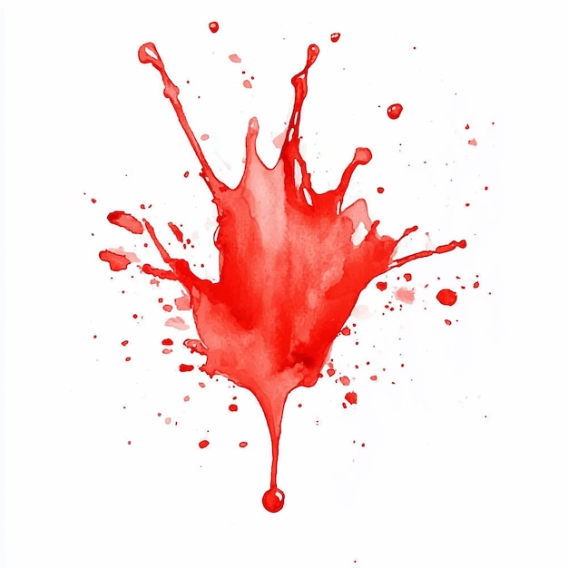 Ilustração de clipart de aquarela vermelha 4
