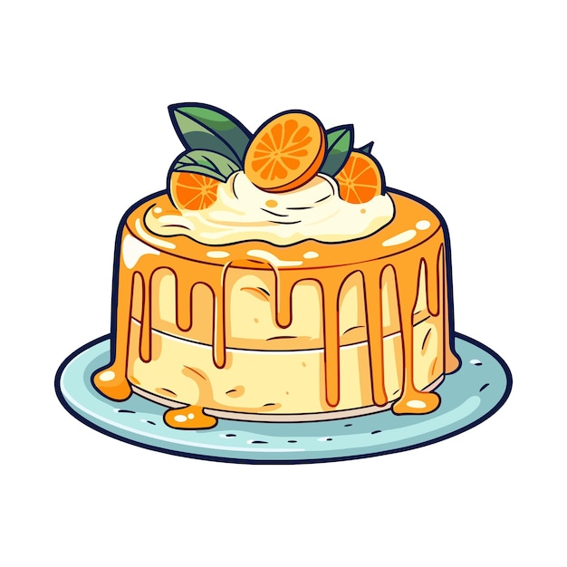 Vetor ilustração de clipart de bolo de creme de laranja