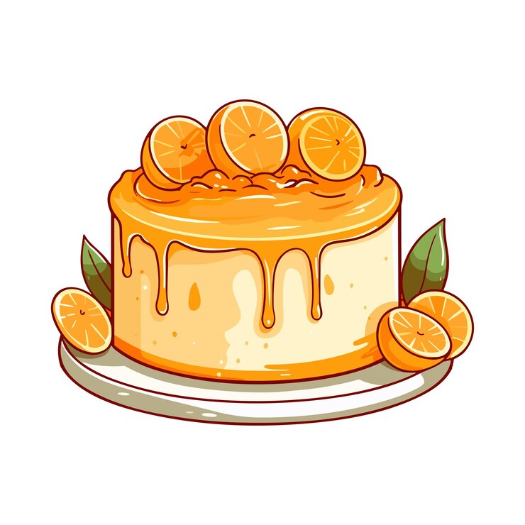 Vetor ilustração de clipart de bolo de creme de laranja