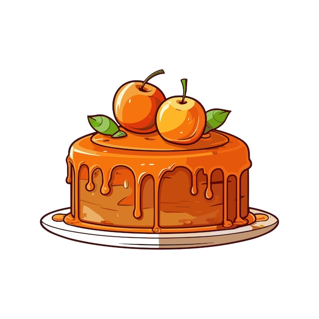 Vetor ilustração de clipart de bolo de maçã caramelada