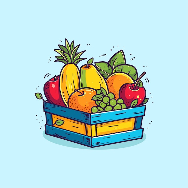 Vetor ilustração de clipart de cesta de frutas frescas