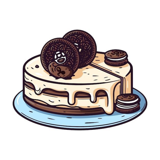 Ilustração de clipart de cheesecake oreo