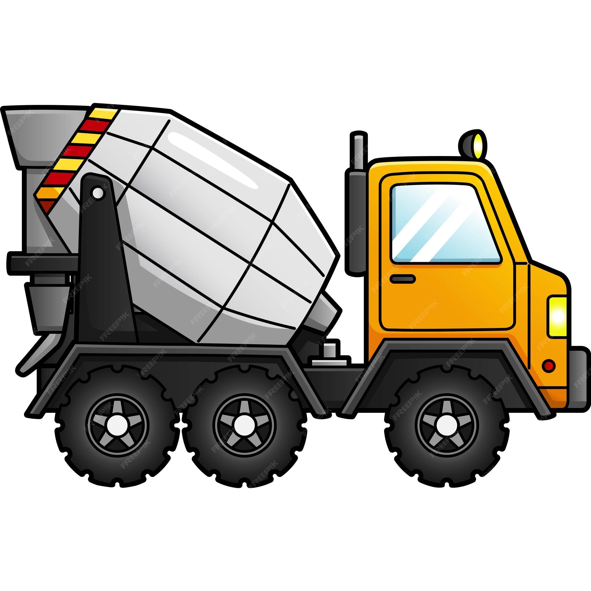 Desenho animado - Construção - Trator, Caminhão Betoneira, Guindaste -  Tractor, concrete mixer truck 