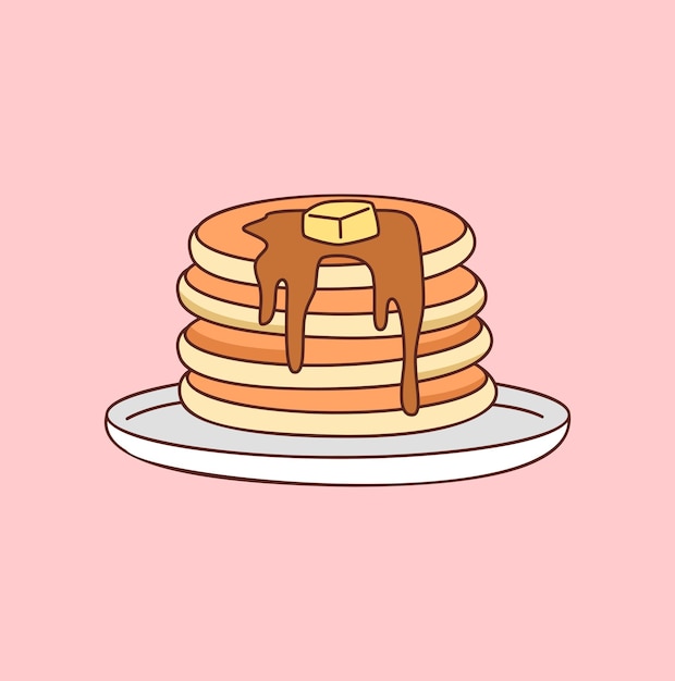 Ilustração de clipart de desenho animado de panqueca