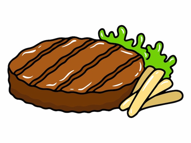 Ilustração de clipart de fast food de bife