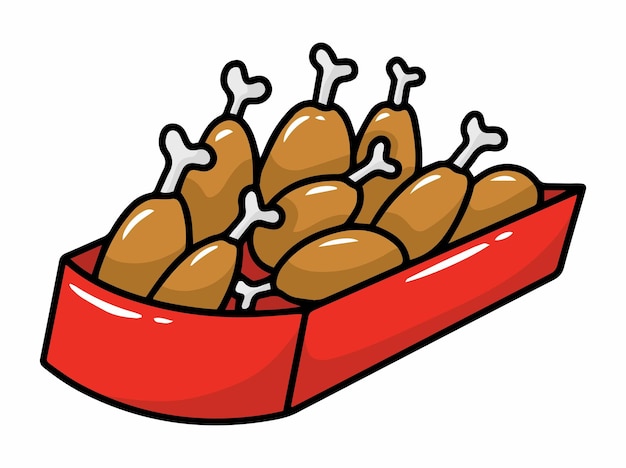 Ilustração de clipart de fast food de frango frito