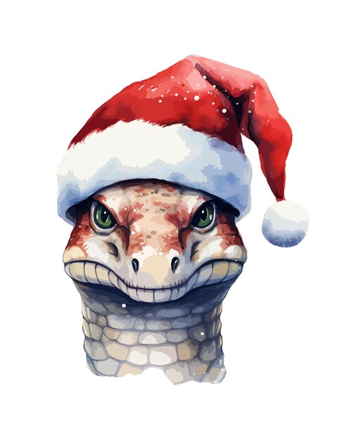 Vetor ilustração de clipart vetorial de cobra de natal com fundo isolado