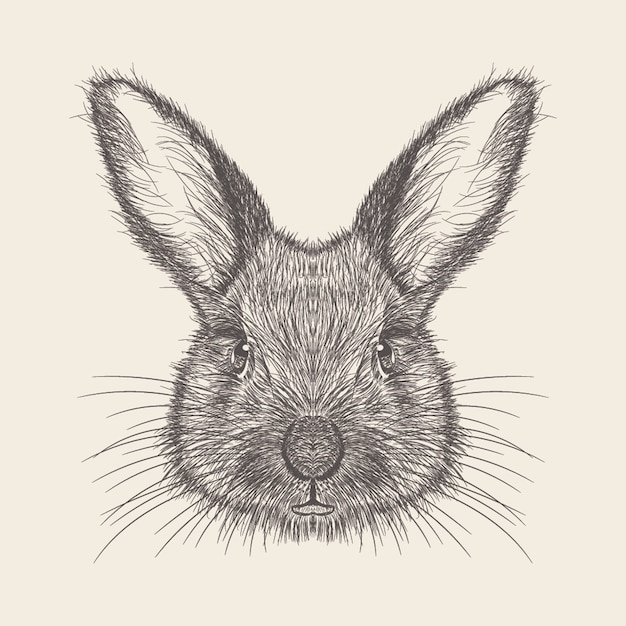 Ilustração de coelho de mão desenhada design.