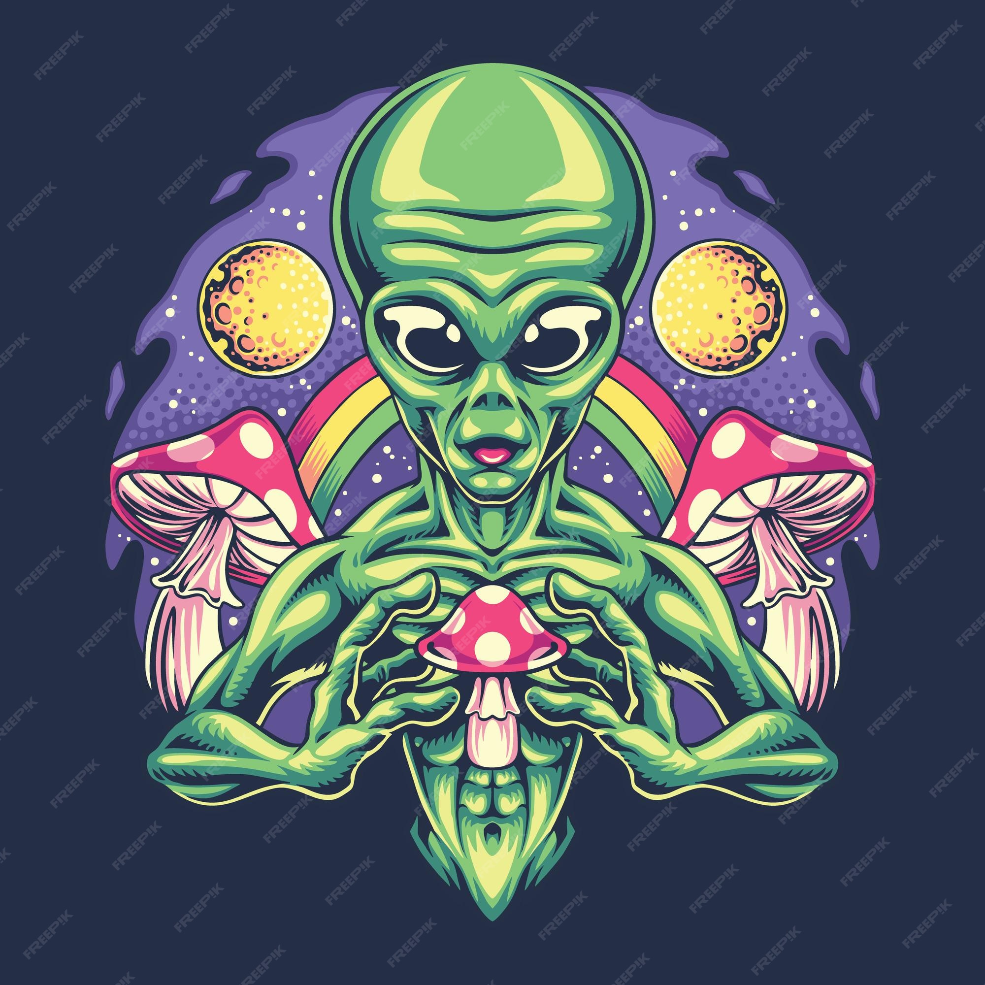 Ilustração de cabeça alienígena de reggae, Vetor Premium