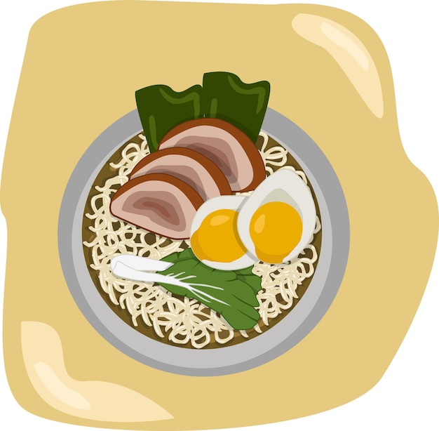 Ilustração de comida asiática de design plano