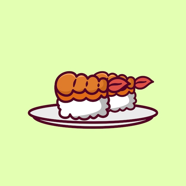 Ilustração de comida asiática de sushi