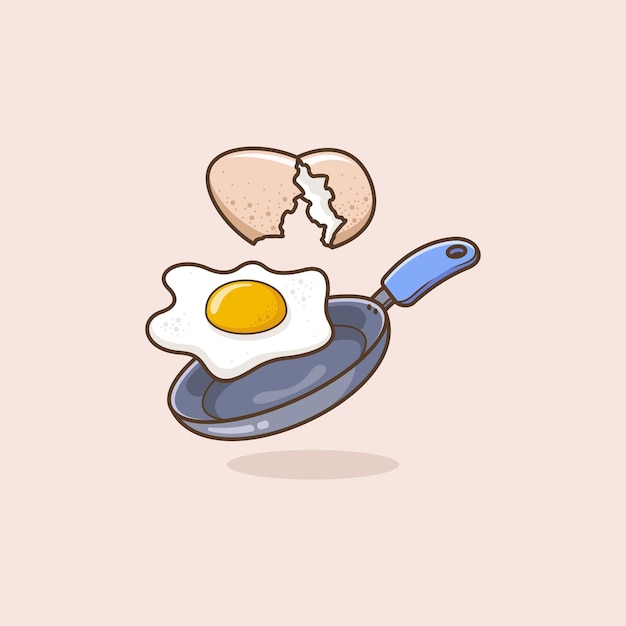 ilustração de comida de ovos mexidos bonito dos desenhos animados