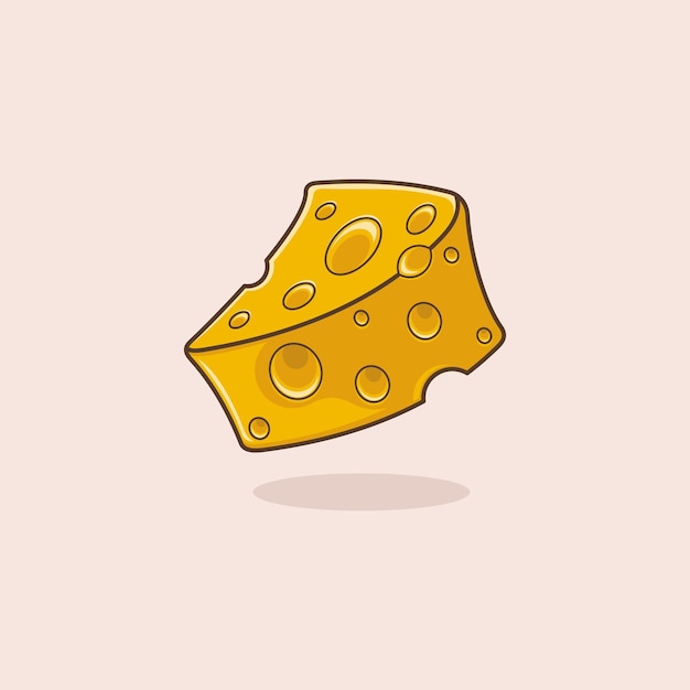 Vetor ilustração de comida de queijo bonito dos desenhos animados