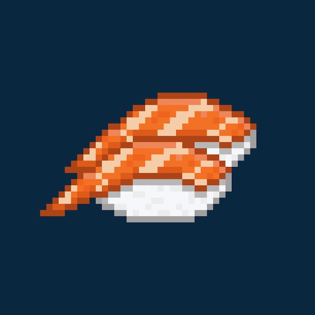 Vetor ilustração de comida japonesa em estilo pixel art nigiri