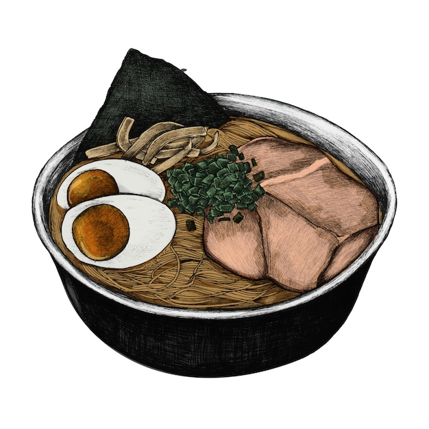 Ilustração de comida japonesa