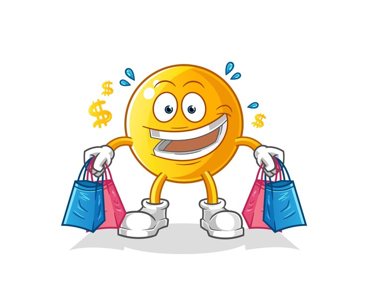 Vetor ilustração de compras emoticon