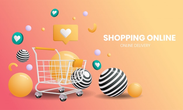 ilustração de compras online