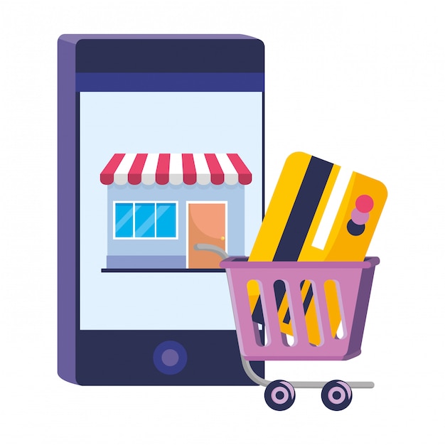 Ilustração de compras online
