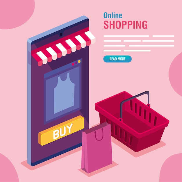 Ilustração de compras online