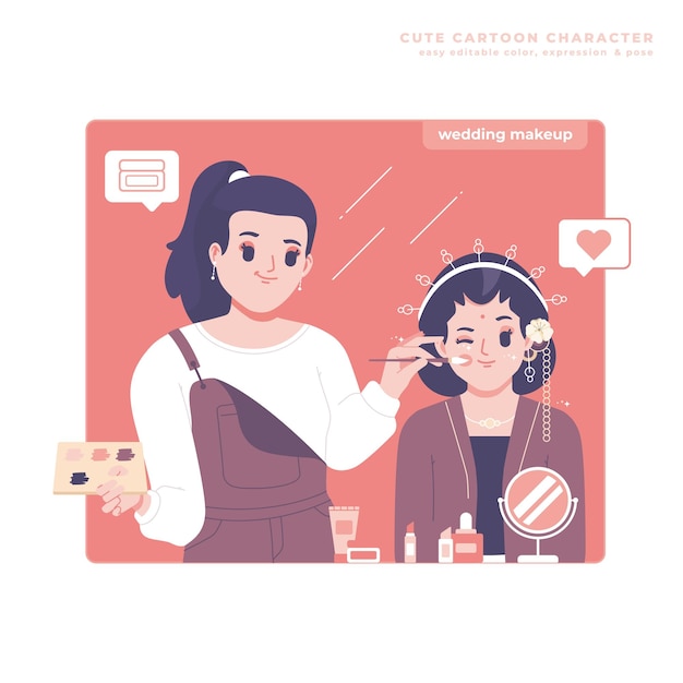 ilustração de conceito de artista de maquilhagem