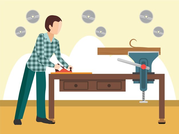 Ilustração de conceito de cortador de mesa elegante e bonita