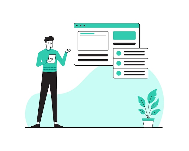 ilustração de conceito de desenvolvimento de site