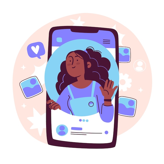 Ilustração de conceito de foto de perfil