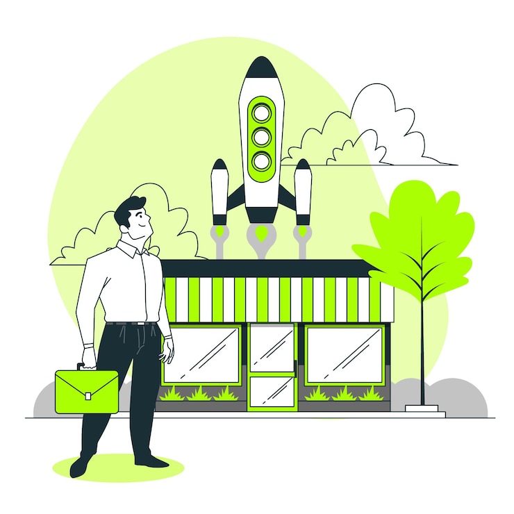 Vetor ilustração de conceito de lançamento de mercado