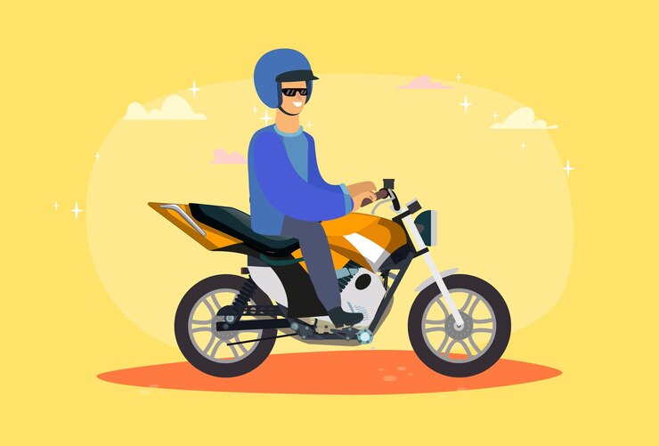 Ilustração de conceito de motocicleta elegante e bonita