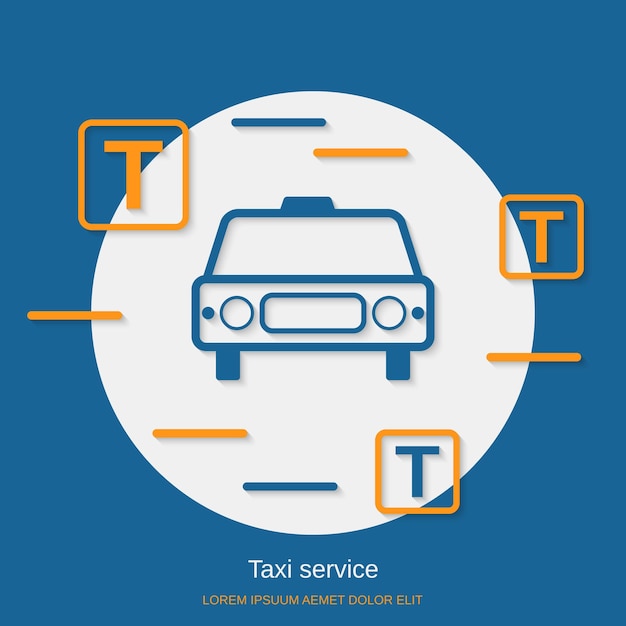 Ilustração de conceito de vetor de estilo de design plano de serviço de táxi