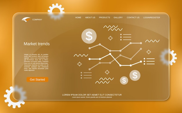 Ilustração de conceito de vetor de tendências de mercado