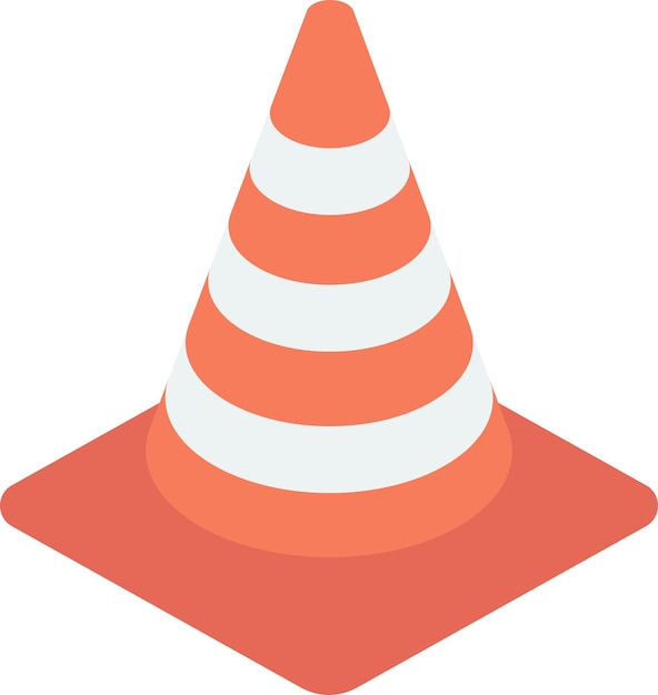 Vetor ilustração de cone de trânsito em estilo minimalista