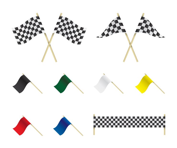 Vetor ilustração de conjunto de bandeiras de corrida