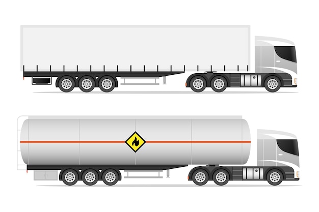 Ilustração de conjunto de caminhão semi-reboque