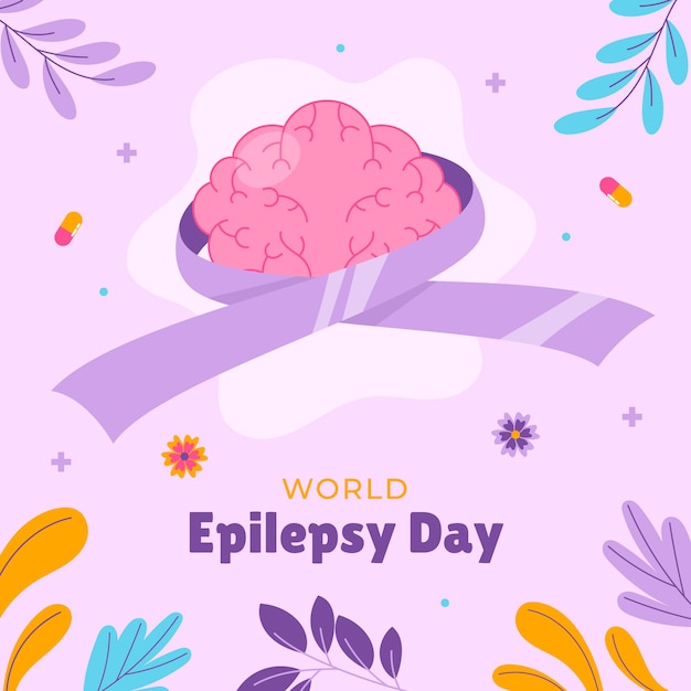 Vetor ilustração de conscientização do dia da epilepsia plana