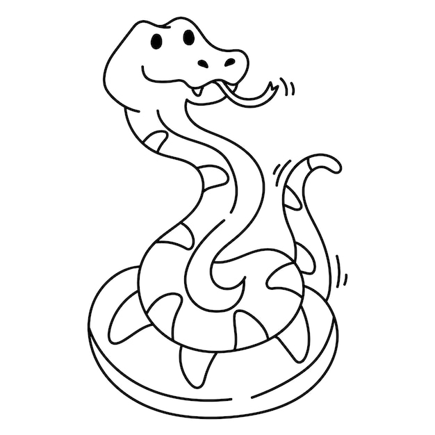 Ilustração de contorno de cobra desenhada à mão