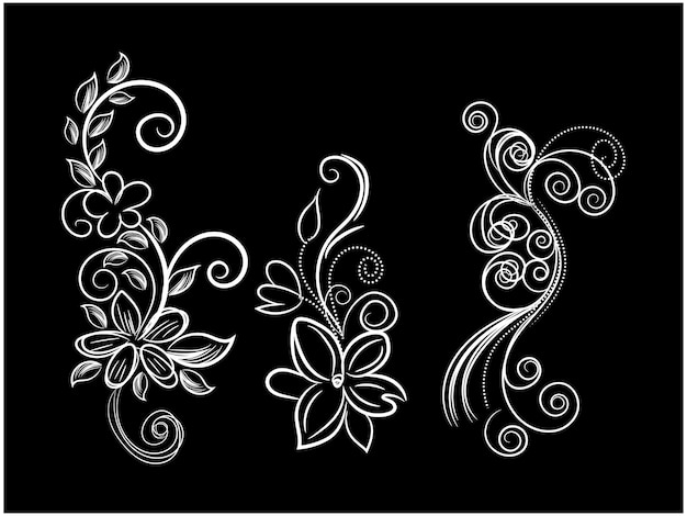 Vetor ilustração de contorno de flor simples desenhada à mão por vetor livre