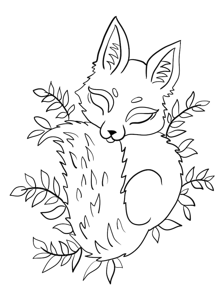 Vetor ilustração de contorno de raposa fofa para livro de colorir