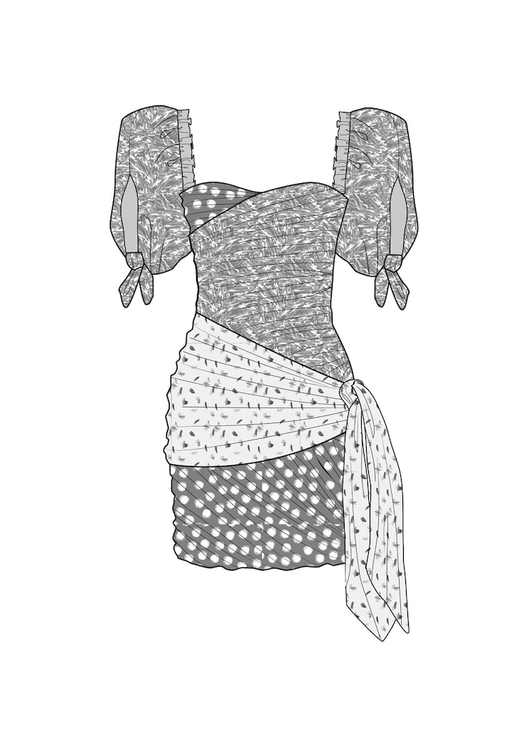 Vetor ilustração de contorno de saia de roupa desenhada à mão