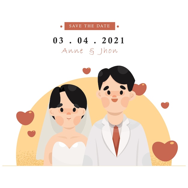 Ilustração de convite de casamento