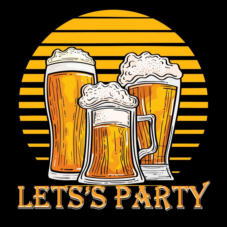 Vetor ilustração de copo de cerveja para camiseta
