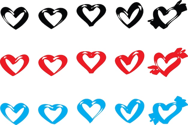 Ilustração de coração ícone de design de coração planoSímbolo de amor de valentino plano moderno para design de site